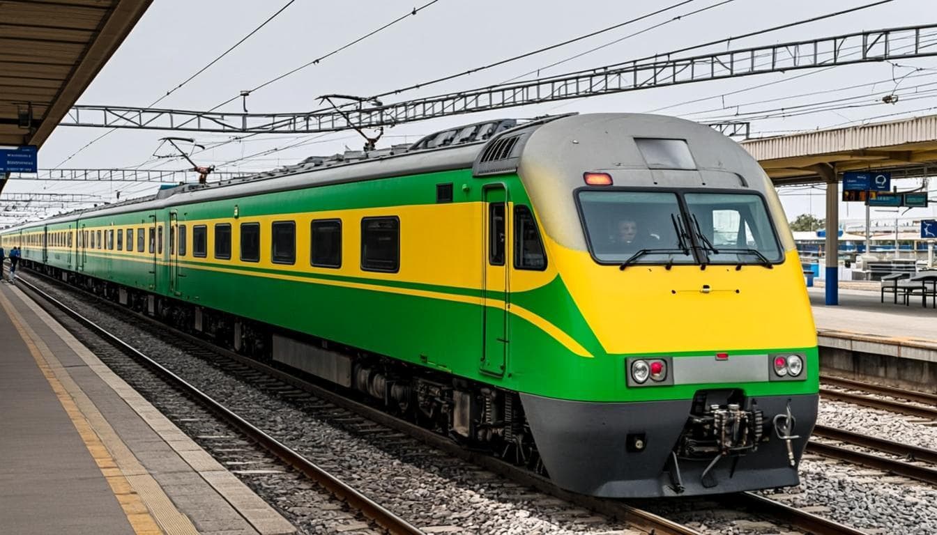 Bangladesh Railway Intercity Train at Station Platform